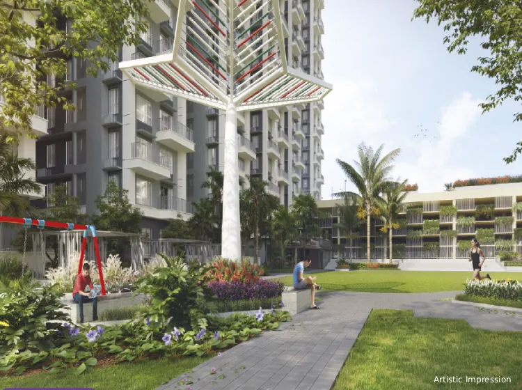 Siddha Serena landscaped garden and community spaces