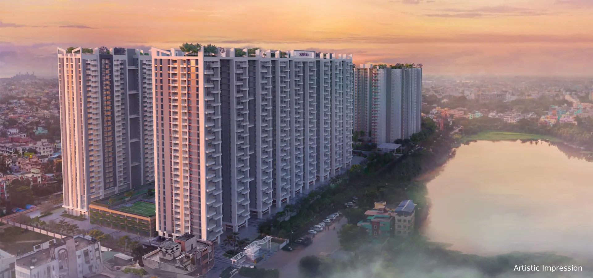 Siddha Serena Kolkata high-rise tower elevation